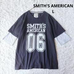 【スミスアメリカン】プリントTシャツ 重ね着風　アメカジ　L