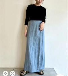 BACCA バッカ トゥモローランド リネン セミタイトスカート 水色