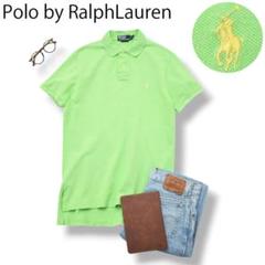 90s ヴィンテージ Polo ラルフローレン 鹿の子 半袖 ポロシャツ M 緑