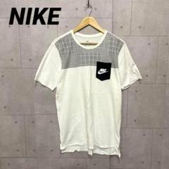 NIKE ナイキ　グリッドパターン Tシャツ　ホワイト　トップス　胸ポケット　服