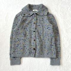 FERRAT ♦︎ ニットカーディガン L レトロ ドット柄 アルパカ混 807