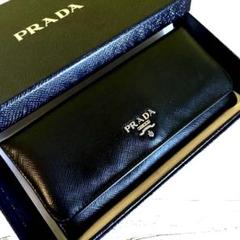 ✨美品✨ PRADA 長財布 バイカラー ロゴ 金具 サフィアーノ