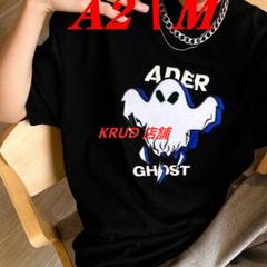 ADER ERROR 2021夏新商品潮牌幽霊刺繍半袖tシャツ男女ゆとり青春3