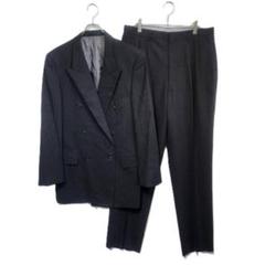 FULL MARK スーツセットアップ XL グレー ダブルボタン ストライプ