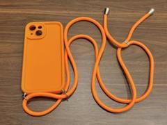 オレンジ　ストラップ付きiPhoneケース