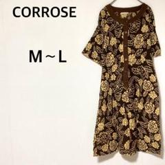CORROSE シャツワンピース 【M〜L】花柄 総柄 昭和レトロ 綿100%