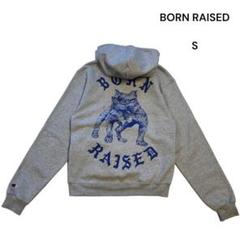 BORN RAISED ボーンレイズド プルオーバーパーカーSグレー ピットブル