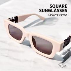 メンズ スクエア 大型フレーム UVカット ピンク レディース サングラス