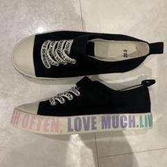 黒のスリッポンスニーカー 20.0cm