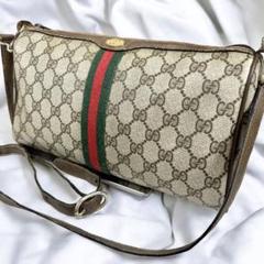 入手困難✨オールドグッチ ショルダーバッグ GG柄 インターロッキング PVC 美品】GUCCI ショルダーバッグ PVC レザー マイクロGG 総柄