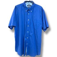 NAUTICA ボタンダウン 半袖シャツ XXL 青