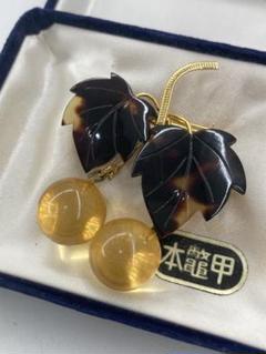 クローバー　鼈甲　ペンダントトップ　チャーム　34　ネックレス　ブローチ　和装 e-pearljewerllery_b00003