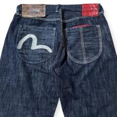 雰囲気抜群 EVISU 2100 カモメ刺繍 34×34 デニムパンツ 赤耳