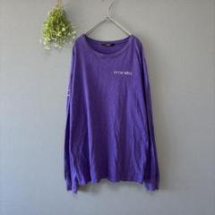 カスタネ［F］英字ロゴ刺繍　クールカジュアル　ビッグシルエット肩落ち長袖Tシャツ