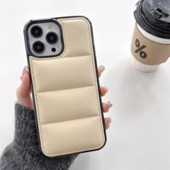セール！iPhone15 pro ケース　ダウンジャケット風　ベージュ 3