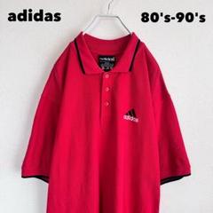 【激レア】ヴィンテージ アディダス ポロシャツ 80s前期 USA製レッド 80s激レア グッドデザイン usa製 adidas ポロシャツ 半袖シャツ