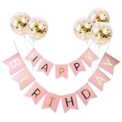 ピンク♡ 誕生日 ガーランド バルーン 飾り ハッピーバースデー♡