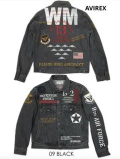 未使用 Avirex デニムジャケット レディース 複数パッチ付き AVIREX デニムジャケット フライトジャケット ジャケット デニム