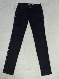ZARA PREMIUM WASH ブラック スキニー デニム スタッズ