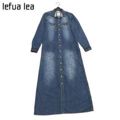 lefua lea　レファレア　ダメージ加工　スタッズ　マキシ　デニムワンピース