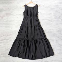 スローブイエナ ティアード ノースリーブ ワンピース ロング 黒 フリー