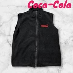 ▽39 【激レア】　Coca-Cola フリース　ベスト　黒