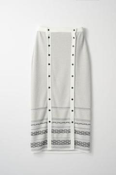 MURRAL Jewel knit skirt (White)