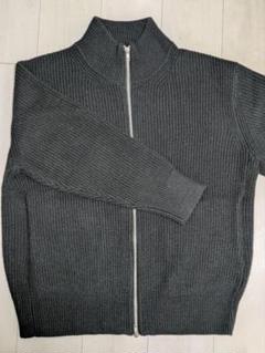 バランタイン　ドライバーズニット　カシミヤ　メランジ　グレー　ジップ　ハイネック バランタインドライバーズニットカシミヤメランジグレージップ