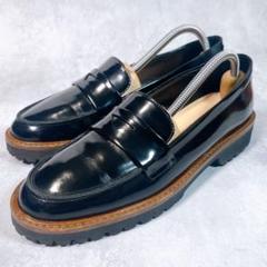 美品【ファビオルスコーニ】コインローファー (38) エナメル　トラックソール 美品【ファビオルスコーニ】コインローファー (38) エナメル