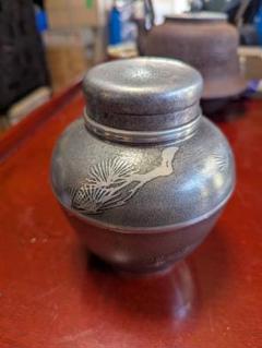 中国美術 茶道具 錫製 茶葉入れ 點銅 古錫製 六角大茶入茶壷 中国美術 茶道具 錫製 茶葉入れ 點銅 古錫製 六角大茶入茶壷 工芸品