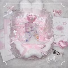 硬質ケースデコ レースデコ ピンク オタ活 リボン 硬質ケース