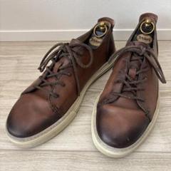 【美品】GUCCI グッチ レザースニーカー 茶色 ブラウン 高級 イタリア製