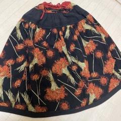 カネコイサオ ピコ リボン キルティング ティアード スカート 花柄 薔薇 ゴム カネコイサオ ピコ リボン キルティング ティアード スカート 花