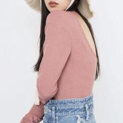 【完売商品】CALNAMUR パット付きボディースーツ ピンク