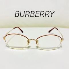 BURBERRY バーバリー 赤 ゴールドオーバルフレームメガネのサムネイル