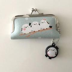 専用★がま口印鑑ケース朱肉付き♡シマエナガ②/ハチワレ猫②/いちご柄/ドリンク② がま口印鑑ケース朱肉付き♡シマエナガ ミントブルー - メルカリ