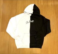 ✨人気商品✨ビッグシルエット プルオーバー パーカー ブラック×ホワイト XXL