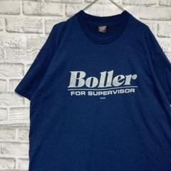 USA製90sヴィンテージTシャツ！シングルステッチ　ネイビー半袖古着XL711