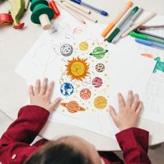ステンシルプレート 天体テーマ ステンシル 描画テンプレート 2枚