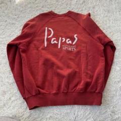 papas パパス　レッド　スウェットトレーナー大きめ