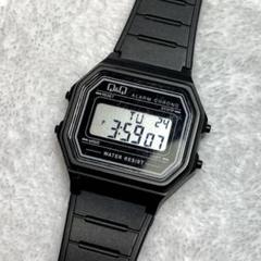 Q&Q デジタル 腕時計 ブラック ALARM CHRONO ライト 3BAR