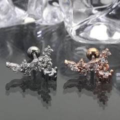 《P295／シルバー》20G6㎜♪czダイヤ♡ジルコニア軟骨ピアス