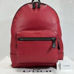 極美品 ■ COACH コーチ リュックサック 本革 赤 シボ革 リュック COACH - コーチ／COACH リュック バッグ バックパック