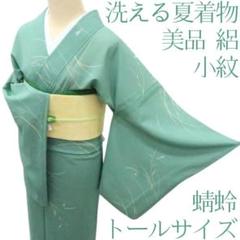 クイーンサイズ トールサイズ 変わり竪絽の浴衣 蜻蛉 Y3409◇美品 絽 蜻蛉 トールサイズ 小紋 洗える夏着物 - メルカリ