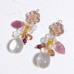アクセサリー ピアス イヤリング チェコビーズ 鈴丸ビーズ ハンドメイド