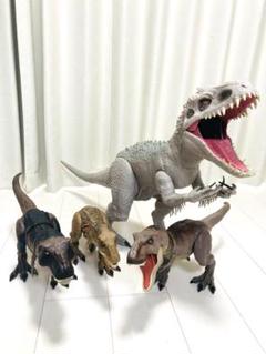 マテル社　ジュラシックワールド　インドミナレックス　T-REX 4対セット　恐竜 マテル社 ジュラシックワールド インドミナレックス T-REX 4対