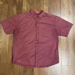 00s DOCKERS 赤半袖シャツボックスシルエットレッド短丈カジュアル　XL