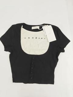 ANDMARY andmary Mary logo tops black - メルカリ