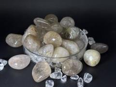 天然石　透明ルチルクオーツタンプル　100g 金運