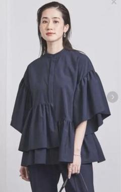 【美品】UNITED ARROWS ぺプラム ブラウス ライトブルー 新品☆】UNITED ARROWS ぺプラム ブラウス ライトブルー レディース